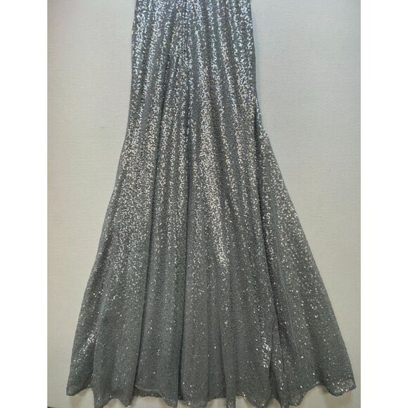 Morilee By Madeline Gardner Formal Evening Gown Size 8 Silver Wedding Bridesmaid - Picture 15 of 15